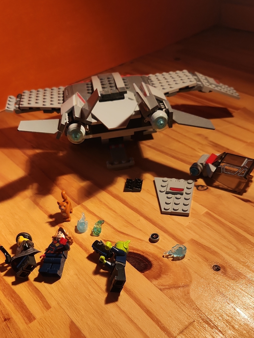 Marvel Grey and White Kids Toy Aircraft Playset with Mini Figures